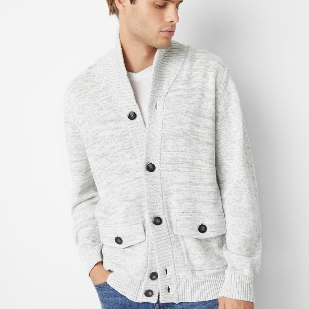 New GUESS Men's Troy Marled Shawl Cardigan SZ S